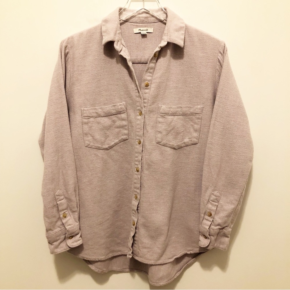 Madewell Cotton Flannel Shacket Purple Women’s Size Small